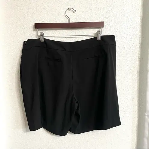 Liz Claiborne  Womens Skort Black Faux Wrap Pleated Side Zip Size 18