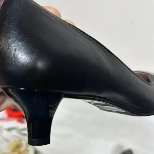 Brighton  Flirt Black Leather Kitten Heels Size 6.5 MSRP 208