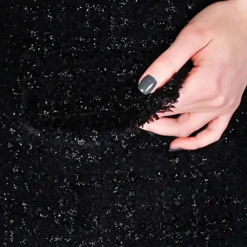 Sail To Sable | Seasonal Black Wool Tweed Skirt Fringe Red Exposed Zipper | 6