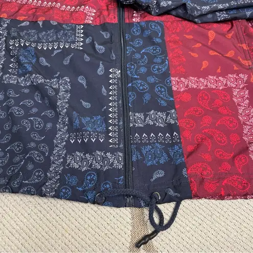 Joy Lab Red and Blue Paisley Lightweight Windbreaker jacket Size Extra large thumbnail 8