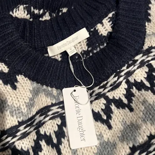 Favorite Daughter ‘Tis The Season Crewneck Sweater, Blue/Grey Fair Isle Sz M NWT Size M