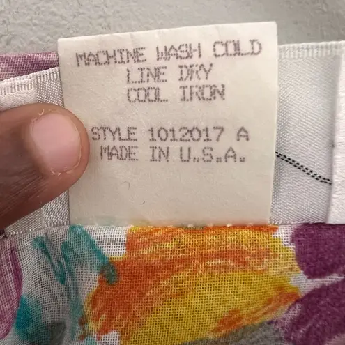 Vintage Brenner Floral Maxi Dress Tie Front Size 5/6 Made in USA