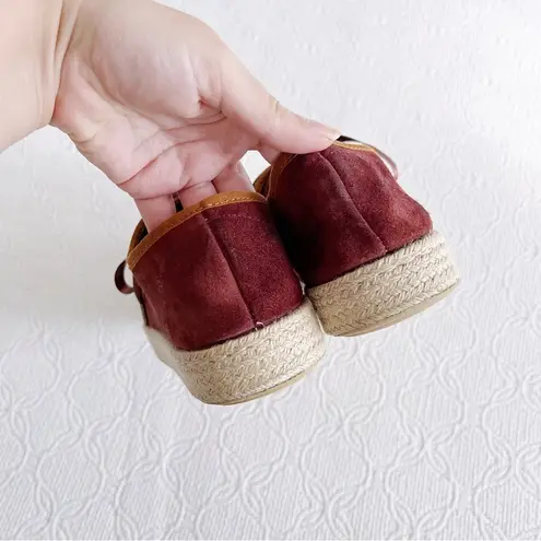 Celtic & Co • Luxe Espadrille Pumps sneaker platform rust suede leather jute Brown Size 9