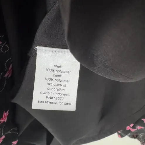 Elizabeth and James Smocked Mock Neck Long Sleeve Top Floral Tank Lined Pattern