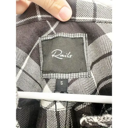Rails Hunter Black White Midnight Snow Plaid Button Up Shirt Size Small NWT