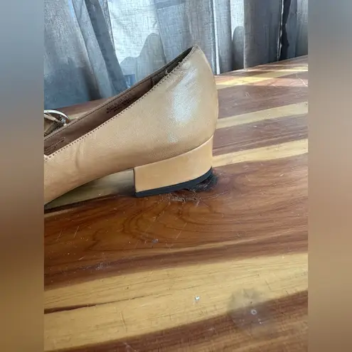 Vintage 1960s 1970s Sro D’Miguel “Roxy” Mod Buckle Mary Janes Shoes Tan Size 7