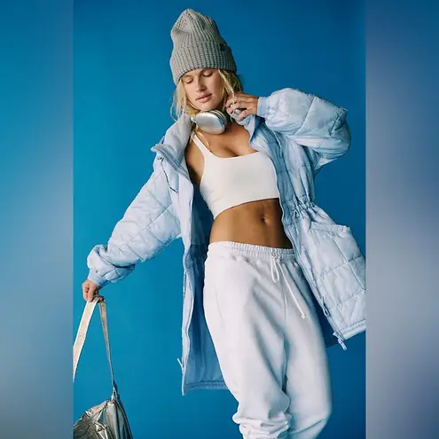 NWT Free People Movement Patricia Packable Puffer In Misty Green Blue