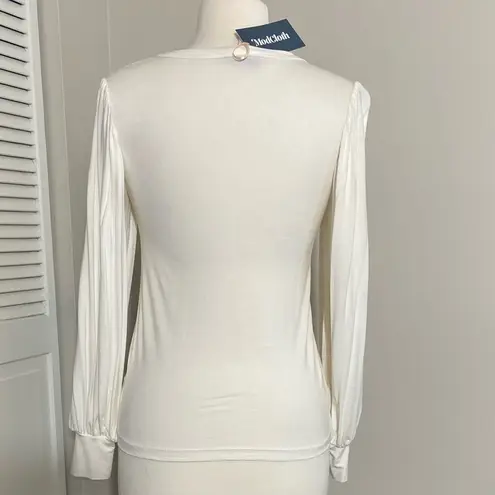 Modcloth NEW  Off-White Long Gathered Bishop Sleeves XS X Small Cream NWT