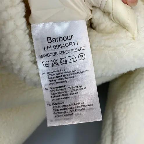 Barbour Cream Aspen Fleece Jacket 2X Plus Size Button NEW