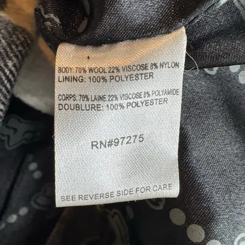 Fox Racing Vintage Y2K Black & Cream Buffalo Plaid Double Breasted Peacoat by XL