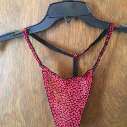 Gilligan and OMalley Short Heart Nightie with Thong NWOT SZ Medium Red