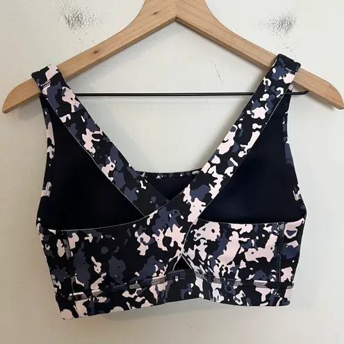 Sweaty Betty - Circuit Sports Bra Black Mini Camo Athletic Running Medium Support