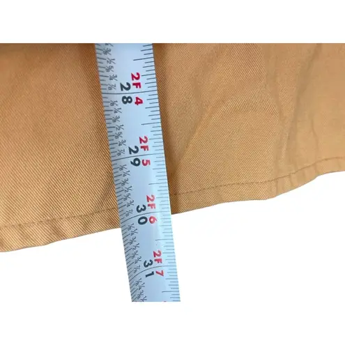 Denim & Co 3X 100% Cotton Button Up Shirt Tan Western Boho Concho Metal Buttons