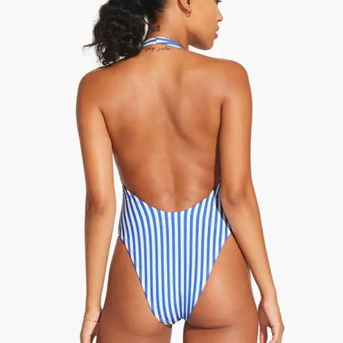Vitamin A New! Alia One Piece Swimsuit- Blue and White Stripes