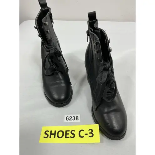 Bethany Mota Womans Ankle Boots Size 8 Black Zip Lace Block Heel