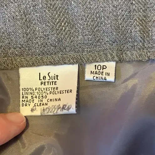Le Suit 2 piece Pants and Blazer 10 Petite Gray Slacks Jacket Tweed