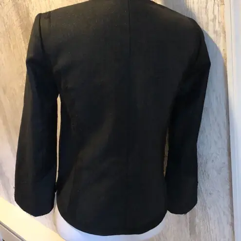 Zadig & Voltaire Deluxe Black Shimmer Zip Blazer - Size M