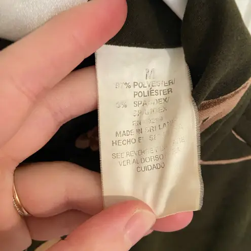 Erika EUC Vintage Studio women’s brown green floral button down shirt medium