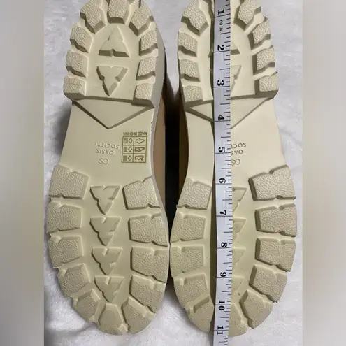 Oasis Society Kennedy In Step Lace Up Boots Faux Sherpa Faux Leather Khaki. Tan Size 9