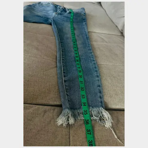 Judy Blue High Rise Skinny Jeans Size 26 Shark Bite Hem Grunge 90s Streetwear