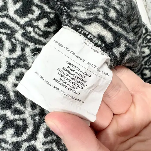 Etro Dress Women Size XS Mini Tight Knit Black & White 3/4 Sleeve 100% Lana Wool