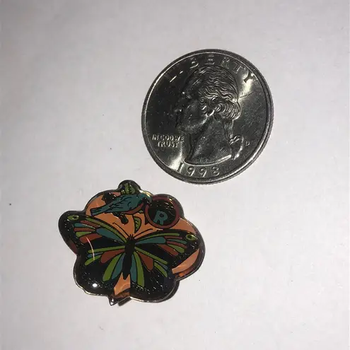 Independent Order of Odd Fellows Daughters of Rebekah Butterfly Bird Enamel Pin Orange