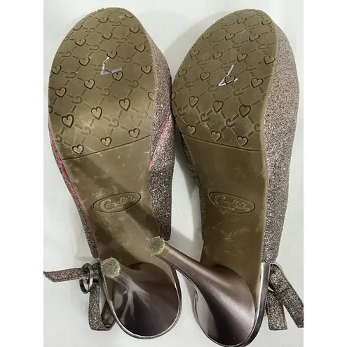 Womans Candies Caschullernulti Rose Gold Glitter Platform Pumps 8.5 M