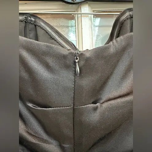 Nicole Miller Classic Timeless Black Silk Corset Bow Strapless Dress Size 6 S