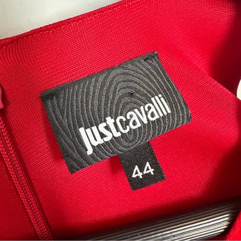 Just Cavalli Crew Neck Red Jersey Dress Long Sleeve 44/8