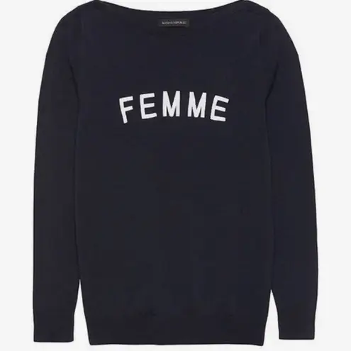 NWT Banana Republic Embroidered FEMME Sweater Blue Size undefined