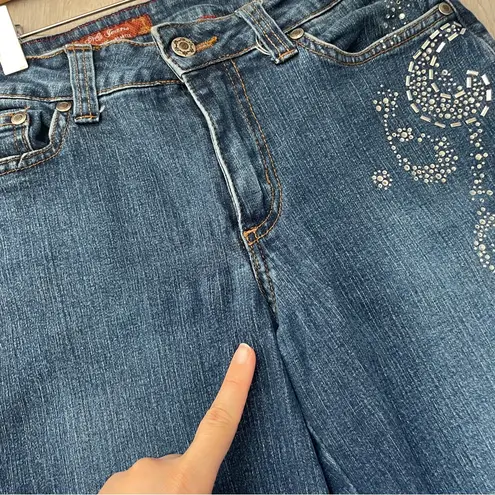 Vintage Flare Jeans rhinestone paisley mid