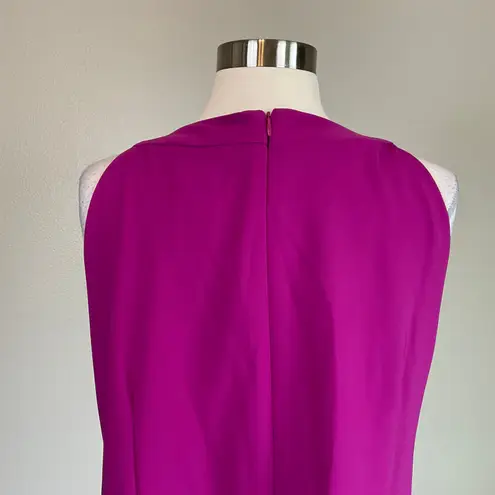 Slny Fuchsia Pink Beaded Halter Evening Gown Size 6 Sleeveless Cut Out Dress