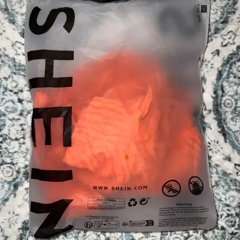 SheIn  Orange Ruched Tie Front Tank Top - Image 3