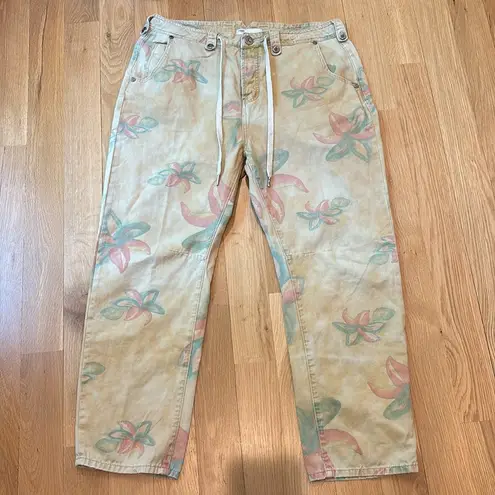 One Teaspoon  Pants High Waist Safari Drawstring Floral Size 32