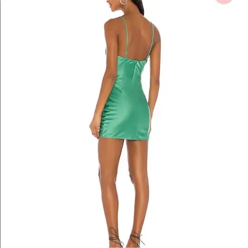 Majorelle Revolve Laurena Mini Dress in Green Satin Size Medium Homecoming