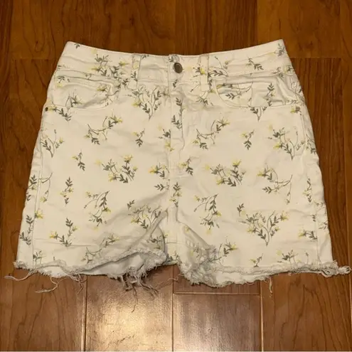 Ba&sh Floral Shorts White with Yellow Flowers High Rise Denim size 0
