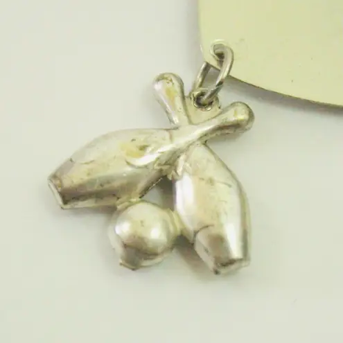 Vintage 50s Heart Bowling Pin Initial I Silver