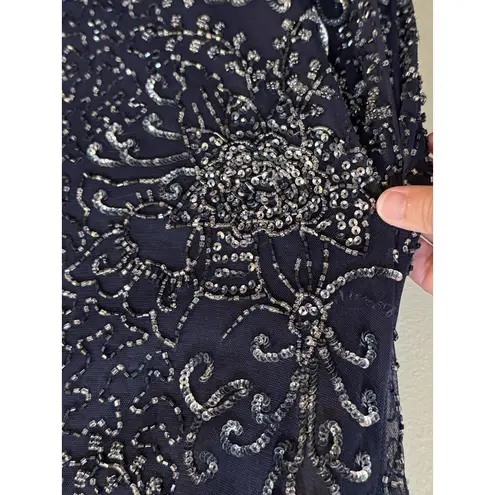 Pisarro Nights Navy Beaded V