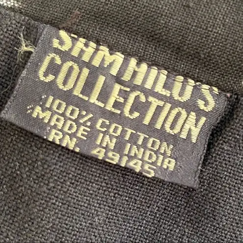 Sam Hilo Collection cotton lagenlook mandarin collar open long line blazer Black Size L