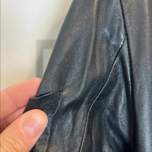 Preston & York vintage Black genuine Leather Women's Jacket size small.