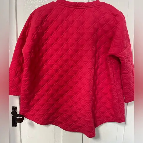 TuckerNuck sport Azalea Ally Quilted hot pink swing sweatshirt size XS/S