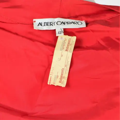 Vintage Albert Capraro Red 2 Piece Skirt and Jacket Set Deadstock Medium