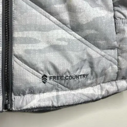 Free Country  Cloud Lite Reversible Vest Women’s Small Zip Up silver Gray New!