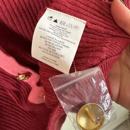 Ramy Brook Nina Cardigan Sweater Size Medium Red Cashmere Blend