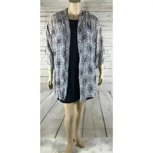 Plus Size Sleeveless Dress w/ Chiffon Kimono Cover Up 2X White