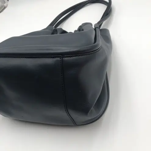 Proenza Schouler Navy Leather Ruched Tote Handbag Purse, Dust Bag, READ