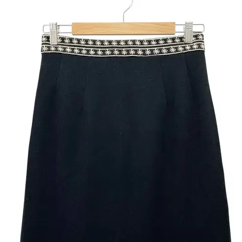 Vintage Dorothy Schoelen Black Ribbed Knit Sweater Skirt & Jacket Set Size 10