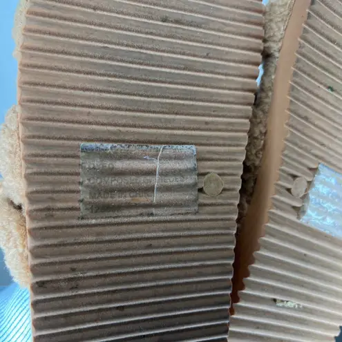 Steve Madden  Teddy Shearling Slides Tan Fluffy Cozy Comfort Slipper Women Size 8 - Image 5