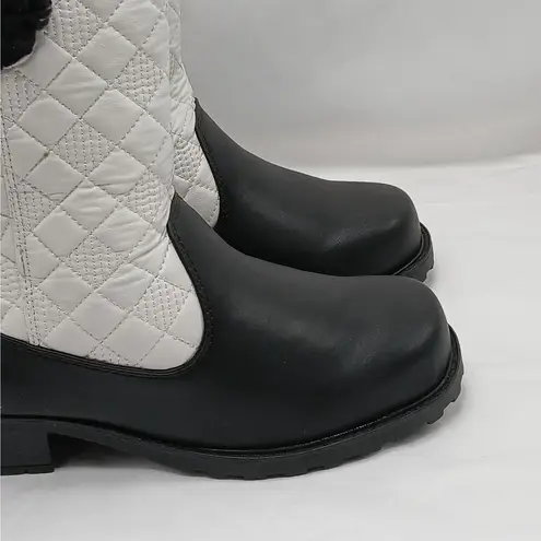 Trotters Blizzard III Women Boots Size 6.5 Faux Leather Quilted Western Gorpcore White