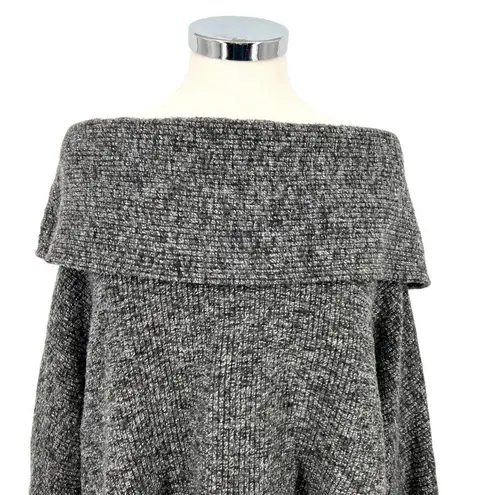 Bobi Los Angeles Off-Shoulder Half Sleeve Knit Top Charcoal Gray Size Medium
